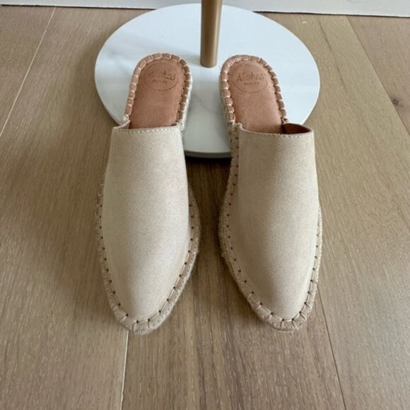 Aloha’s Espadrilles Suede Cream Slide Flat - Picture 3 of 5